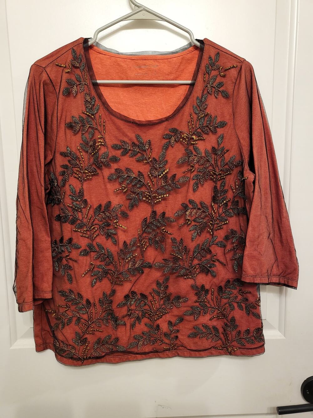 Coldwater Creek Large Shimmer Sheer Shirt